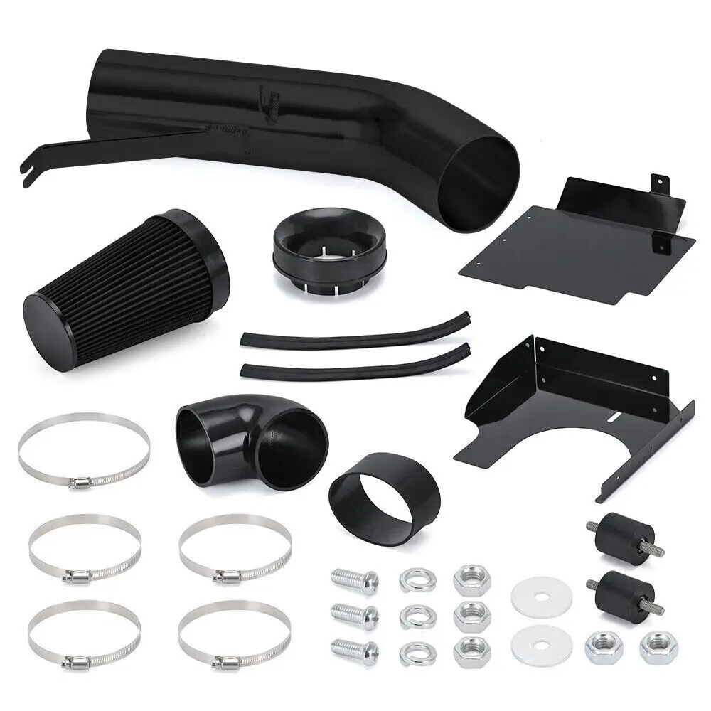 4" Inch Cold Air Intake Kit +Heat Shield for 99-06 GMC/Chevy V8 4.8L/5.3L Black