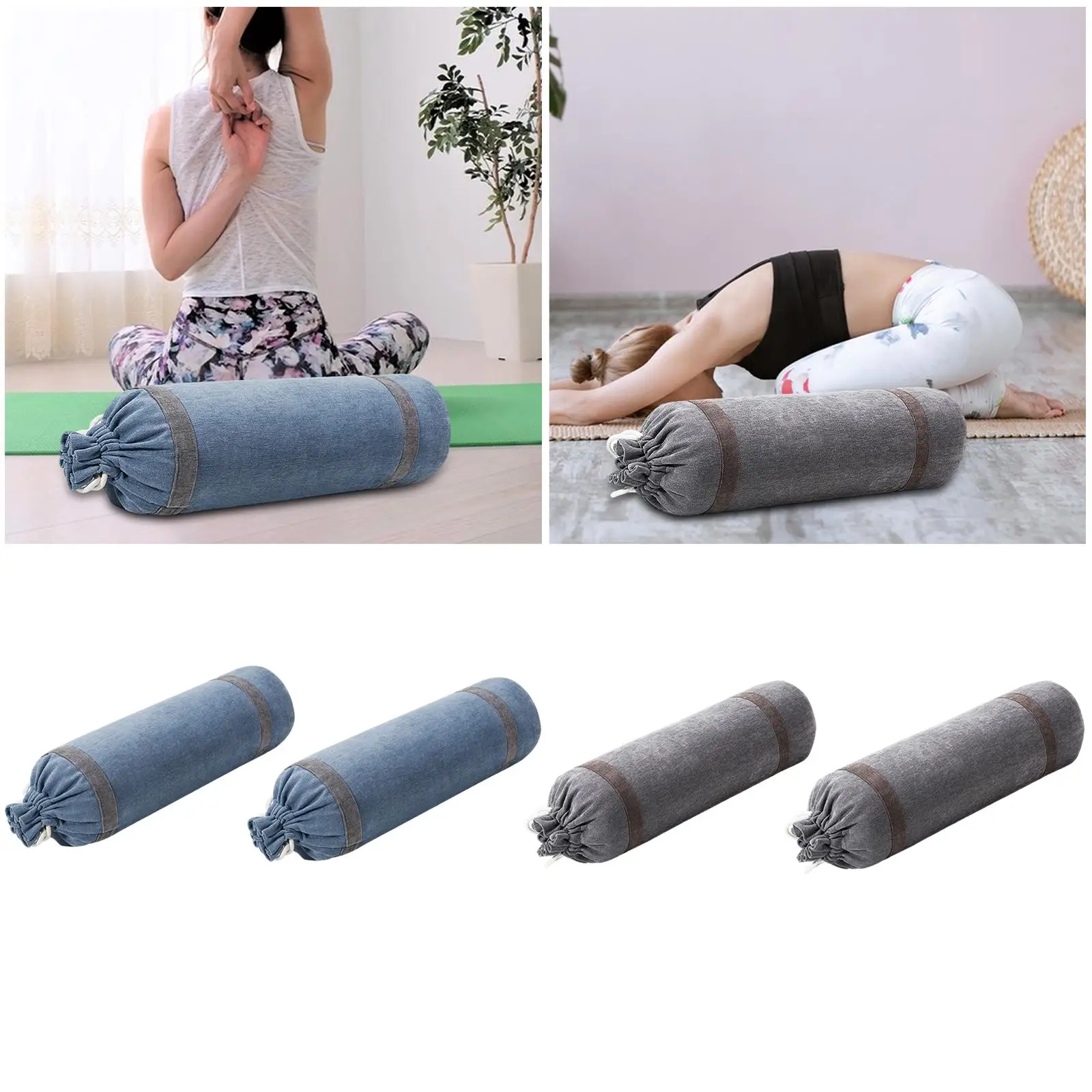 Yoga Bolster Pillow Yoga Pillow for Support Yoga Accessories Removable Cover, Yoga Practice Cushion with Carrying Handle