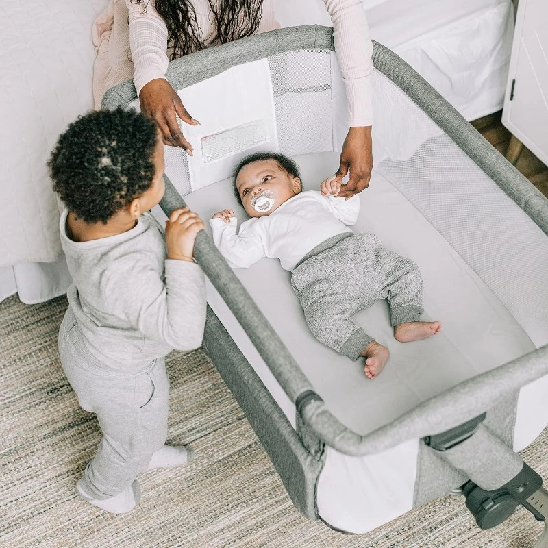 Beside Me Dreamer Bassinet |   النائم بجانب السرير |   6 مواضع لضبط الارتفاع |   تويد الفحم