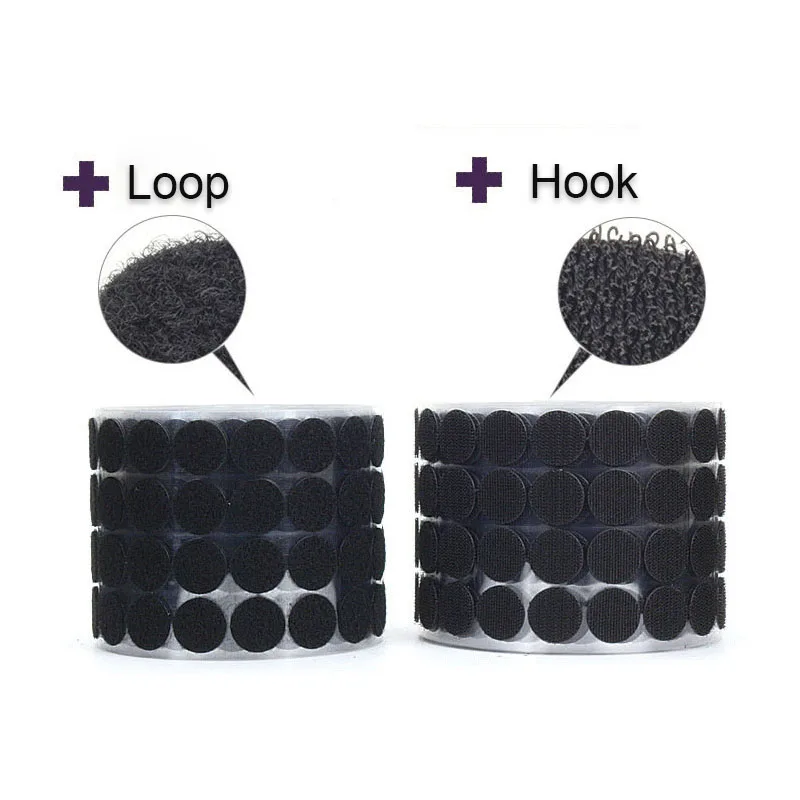 Dots Sticker Self Adhesive Fastener Tape White Black Nylon Round Coin Hook Loop Tape DIY Manual Quiet Book Sofa Carpet Anti-slip