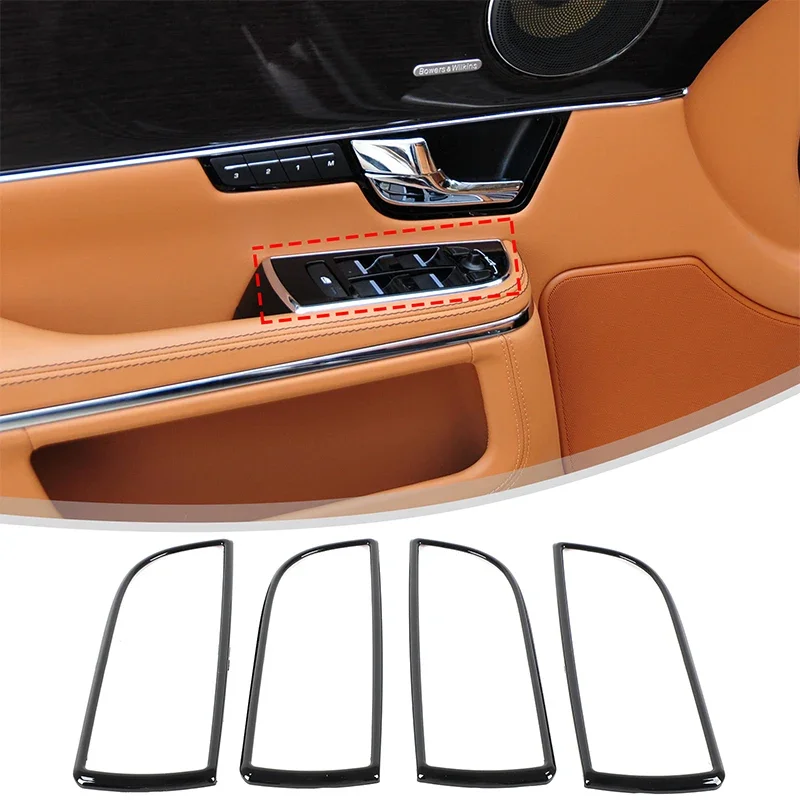 

Door Window Glass Panel Armrest Lift Switch Button Cover Trim Decor Frame For Jaguar XJ 2010-2019 Accessories
