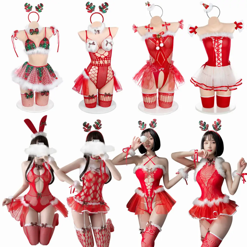 

Xma lingerie set Sexy underwear role-playing uniform tempts Christmas Cosplay Costumes Hot Babydoll Woman Exotic Lingerie Dress