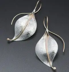 Retro Metal Foliage Leaf Geometric Irregular Plant Earring for Women Girls Party Travel Jewelry
