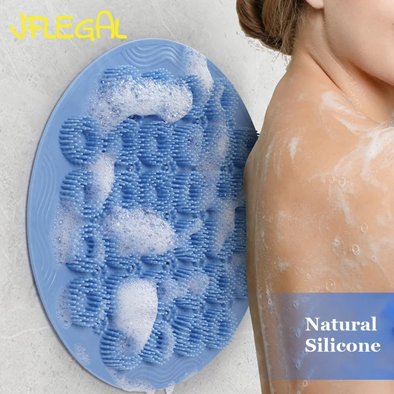 

JFLEGAL Shower Massage Silicone Back Rubbing Exfoliating Bathroom Non-Slip Bath Mat Foot Brush Body Washing Cleaning Tool 2024