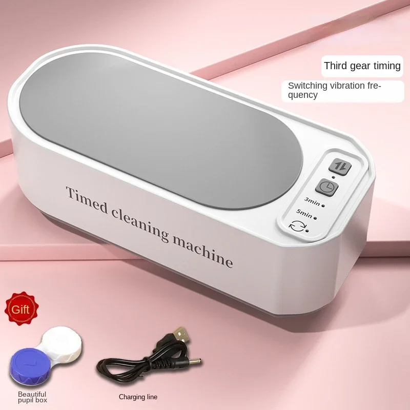 Household Portable Timing Adjustable Glasses Cleaning Machine Professional Ultrasonic Jewelry Cleaner Machine Toothbrush Cleaner