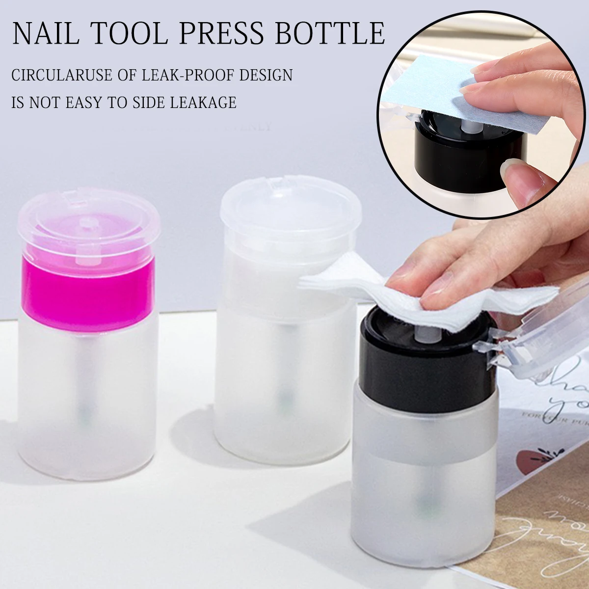 60ml dispensador de bomba vazia líquido uv gel polonês unha arte polonês limpo garrafa de acetona polonês limpador removedor garrafa