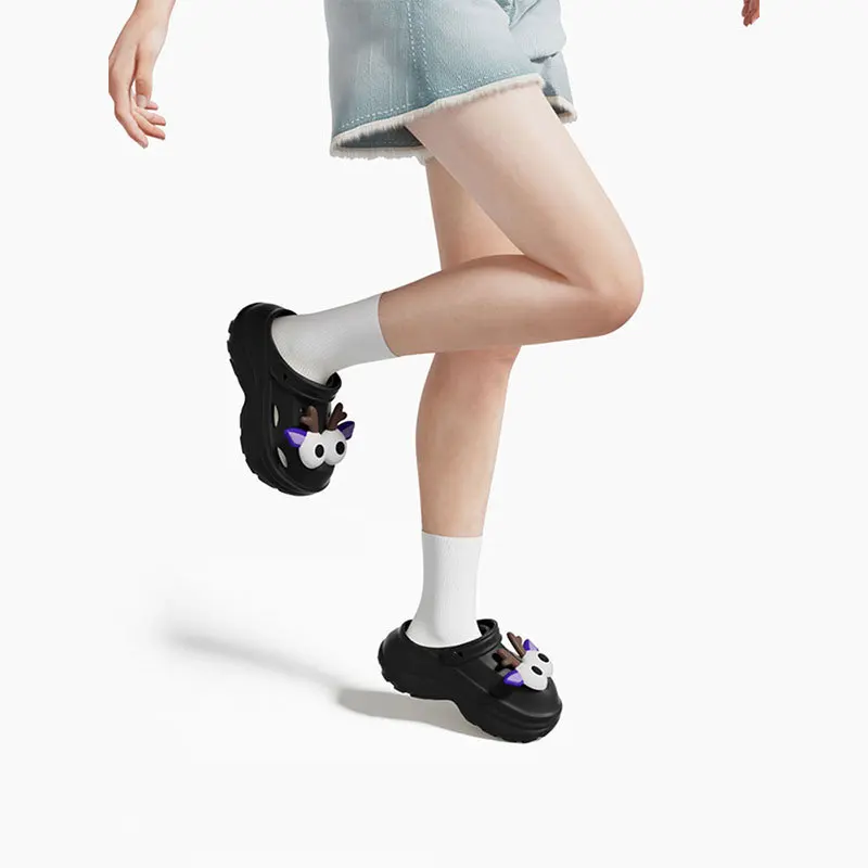 Man Women Garden Shoes 5.0cm Thick Soles Slippers Height Increase Outdoor Beach Slippers 2024 DIY Hole Summer Couple Sandals