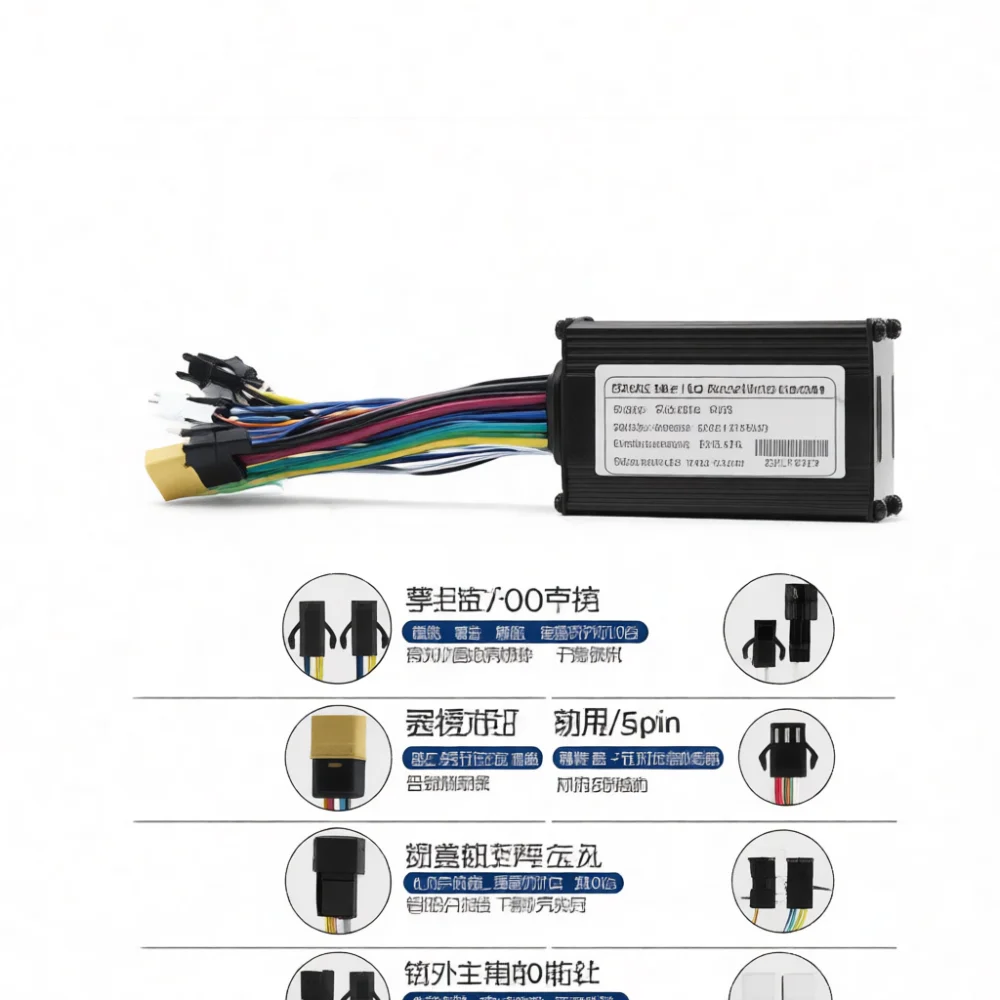 Electric Bicycle Scooter Controller 15A Sine Wave Tech 24V 36V 48V Brushless Motor Driving Module For Lithium Conversion