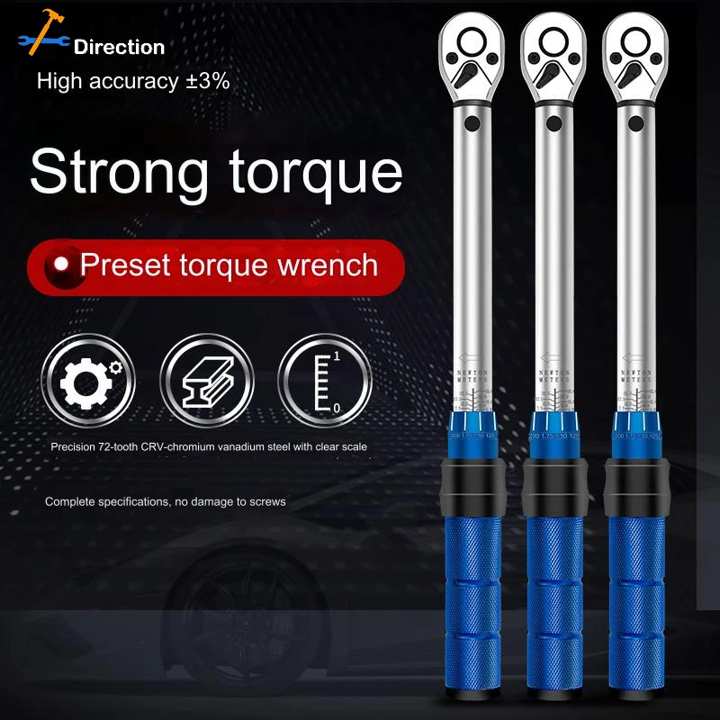 

3/8 Torque Wrench 5-60Nm Bike Professional Torque Spanner Automotive Key Mechanical Workshop Tools Square Adapter Drive Key Set