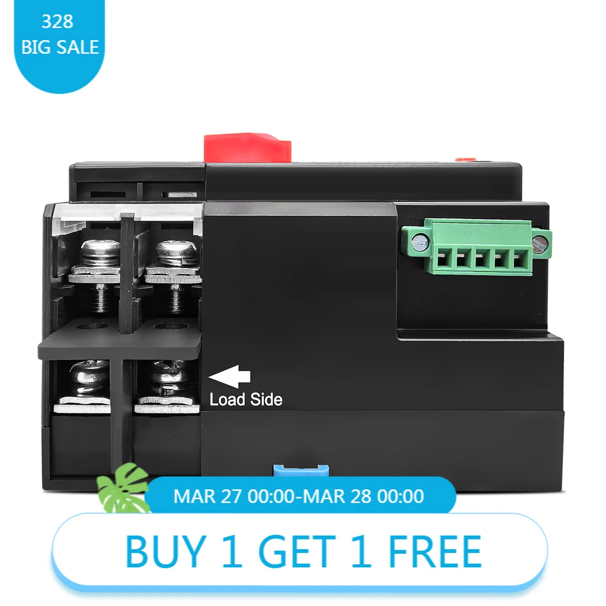 TOMZN Single Phase 2P Din Rail ATS 220/230V 63/100/125A Uninterrupted Dual Power Transfer Switch