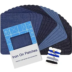 Auto-adesivo Jean Patches para Reparação de Roupas, Ferro em Jean Patches, Kit de Reparação Jacket, DIY Decoração Tecido Costura, 5PCs, Qualidade