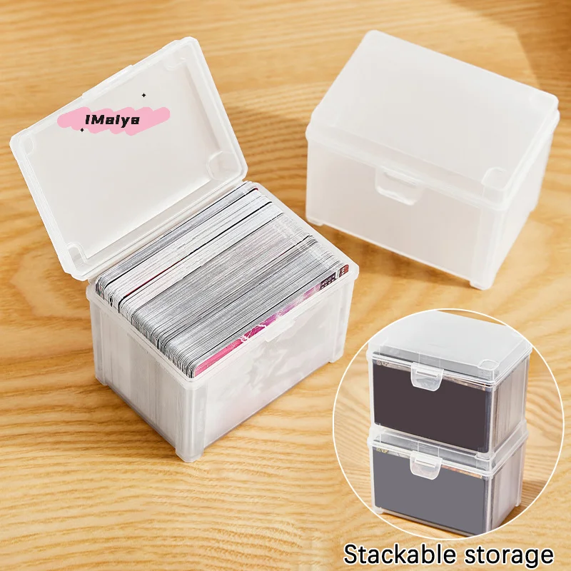 M-1/2pcs Kpop Photocard Storage Box Idol Cards Photos Collection Box Jewelry Container ID Card Organizer Desktop Decor Supplies