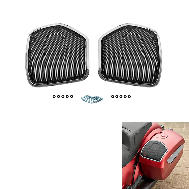 Motorcycle Saddlebag Lid Speakers Grills For Indian Challenger 20-25 Chieftain Dark Horse 2019-2025