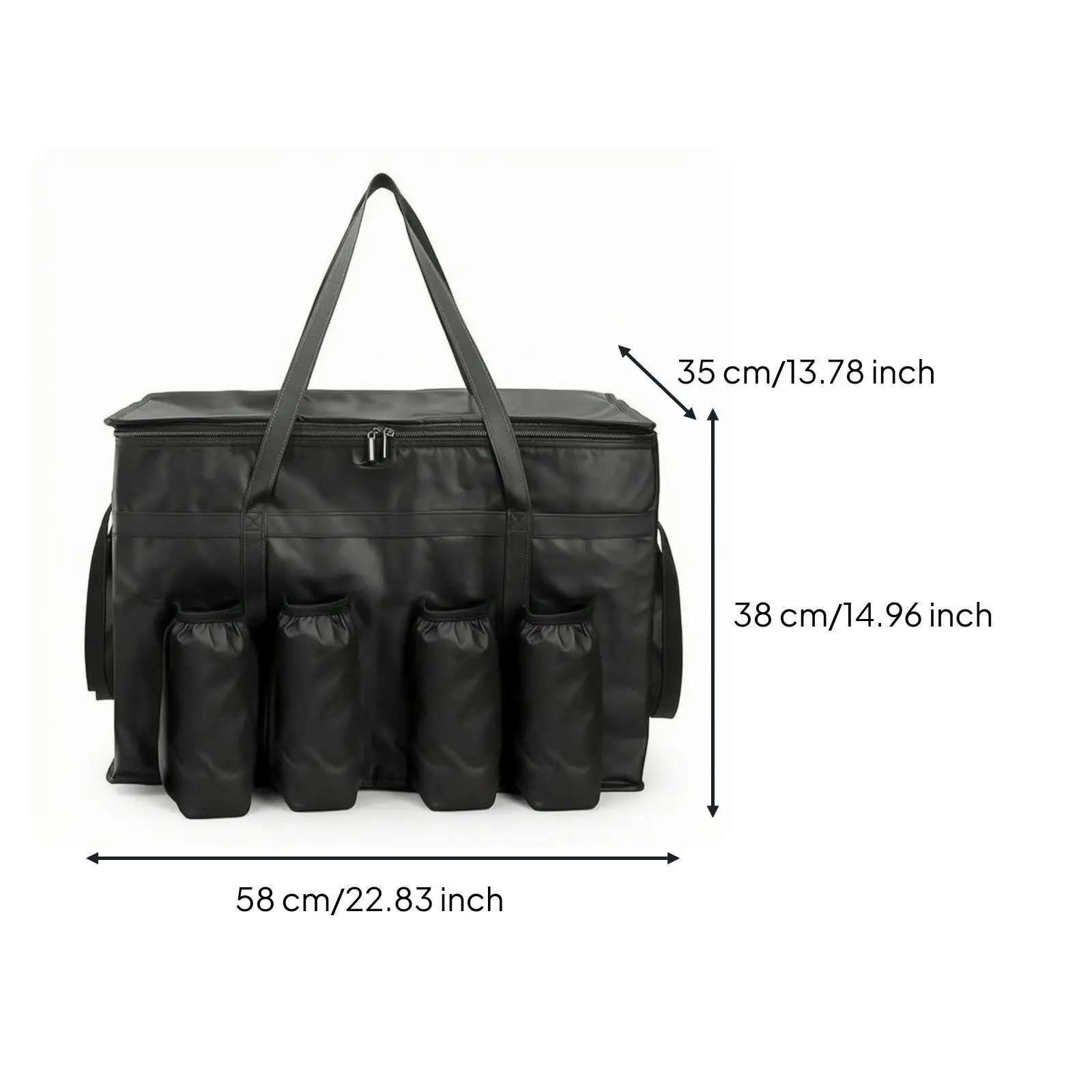 Commercial Insulated Food Transport Pouch with Zipper Top and Handles for Hot Cold Meals