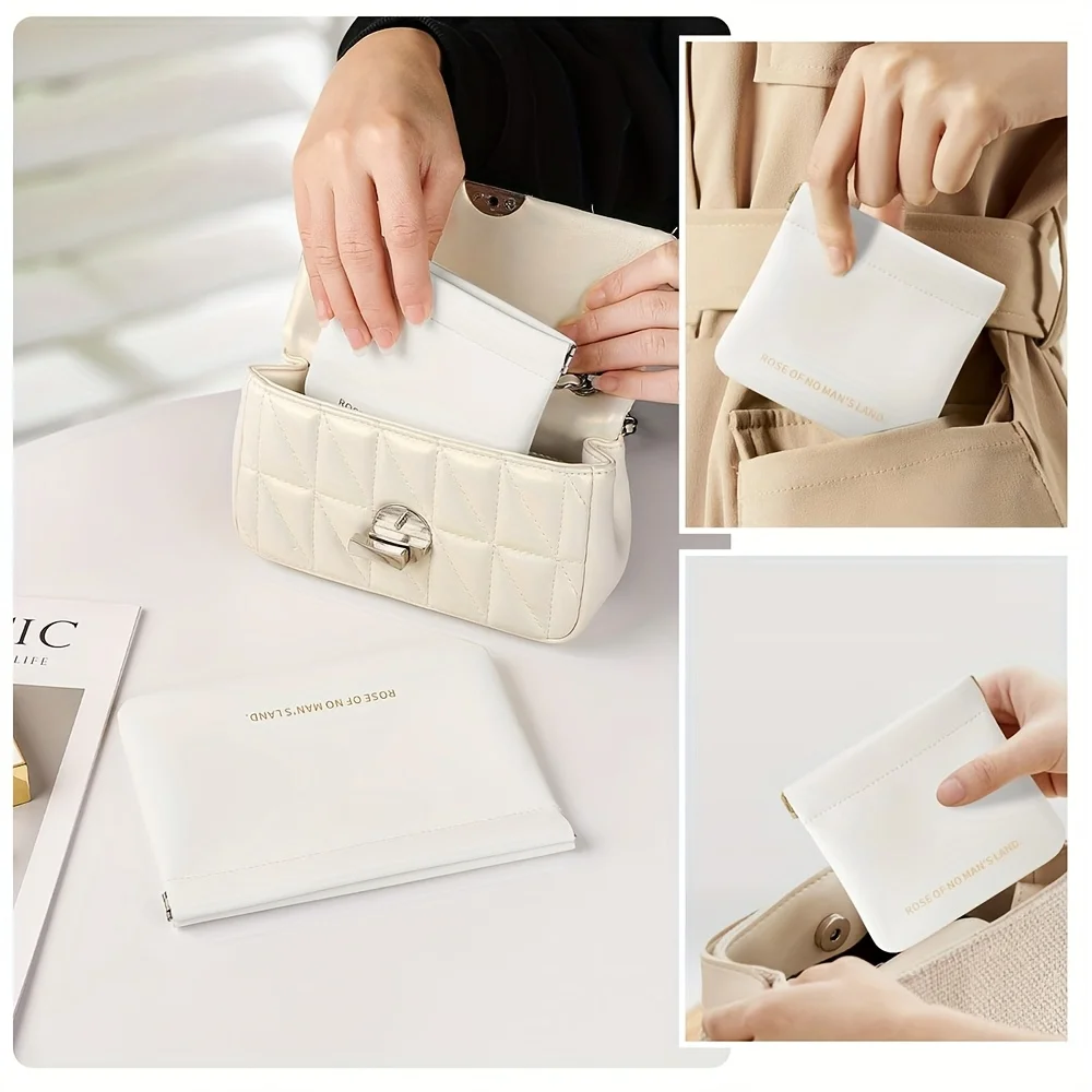 Snap Closure Makeup Bag, Portable Organizer Pouch, Wired Earphone and Data Cable Protector, Small Coin Purse for Travel