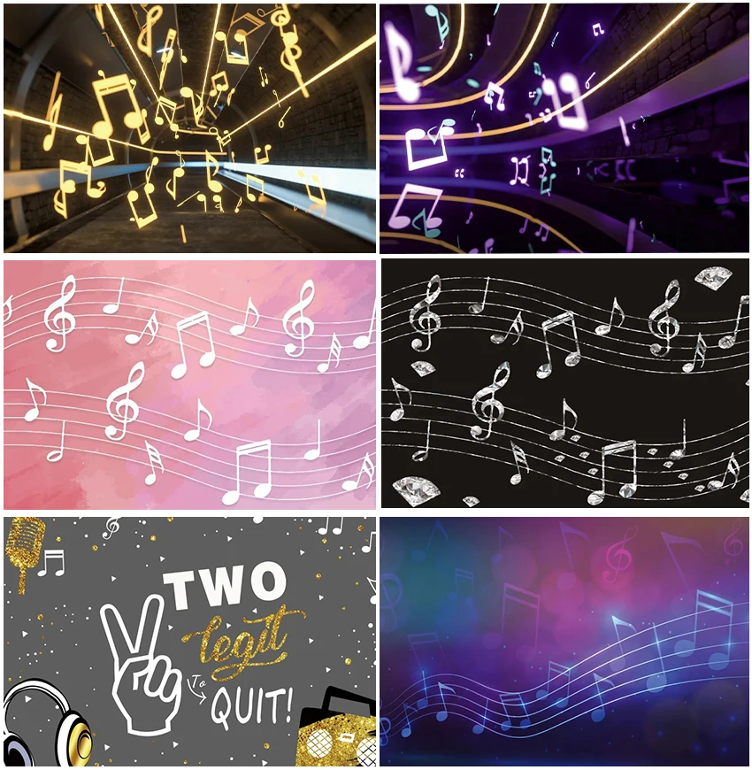 Baby Shower Newborn Music Theme Melody Backdrops Photographic Musical Notes Dynamics Kids Birthday Party Decoration Backgrounds