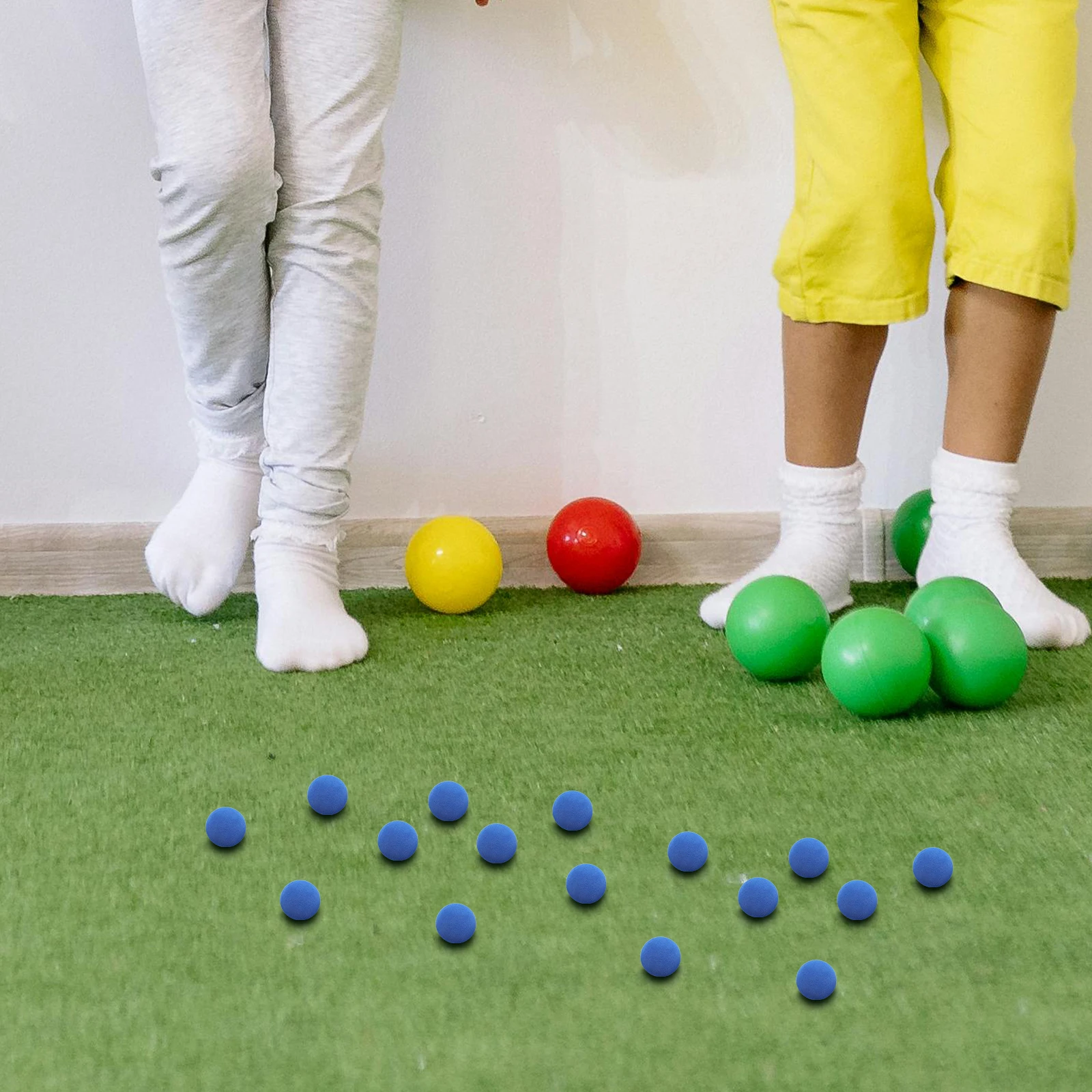 

50pcs Soft EVA Mini Bouncy Baseball Practice Colored Golfing Birthday Party Supplies Foam Toys Safe Kids Play Outdoor