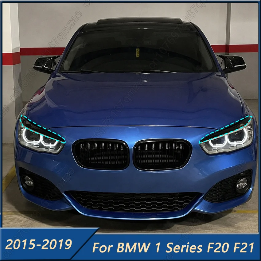 Car Headlight Eyebrow Eyelids Stickers Trim For BMW 1 Series F20 F21 116i 118i 120i 125i M135i M140i 2015-2019 Headlamp Eyelid
