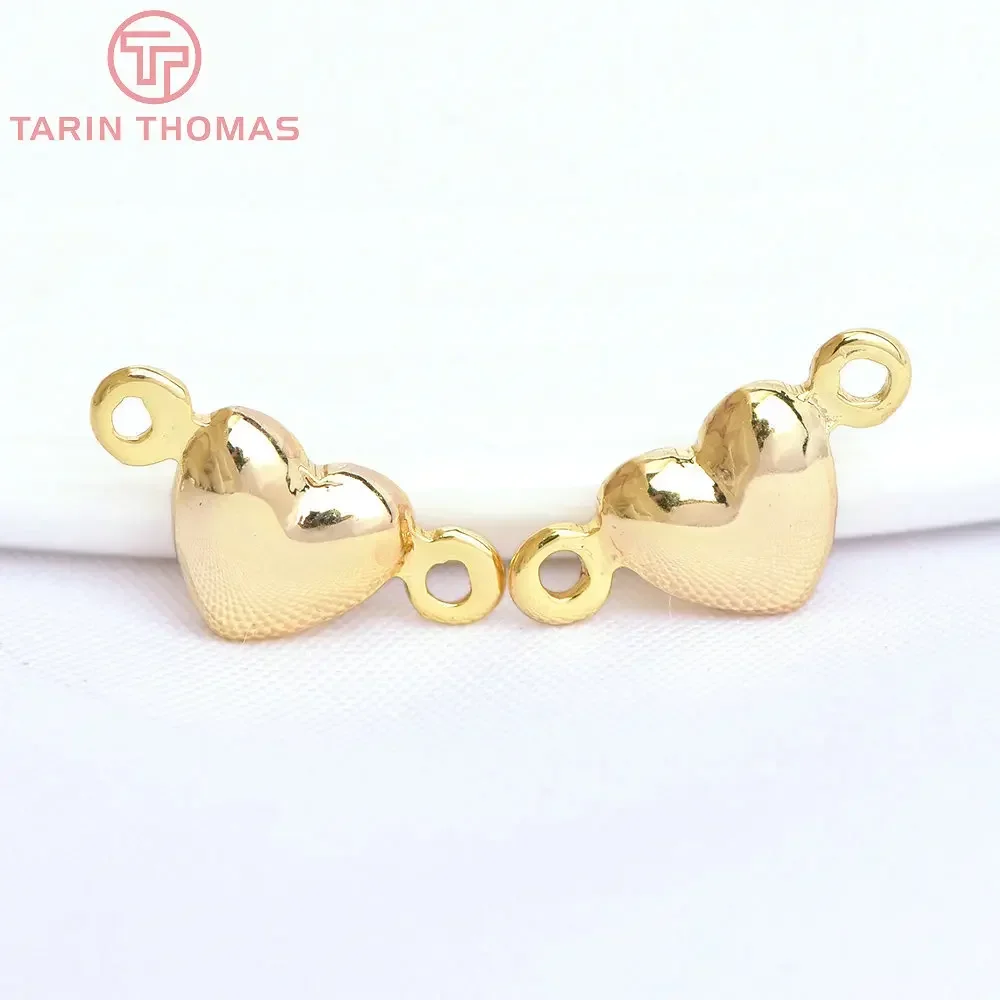 (2773)20 PZ 10x5 MM 24 K Colore Oro Ottone 2 Fori Cuore Collegare Pendenti e Ciondoli di Alta Qualità Risultati Dei Gioielli Fai Da Te Accessori all'ingrosso