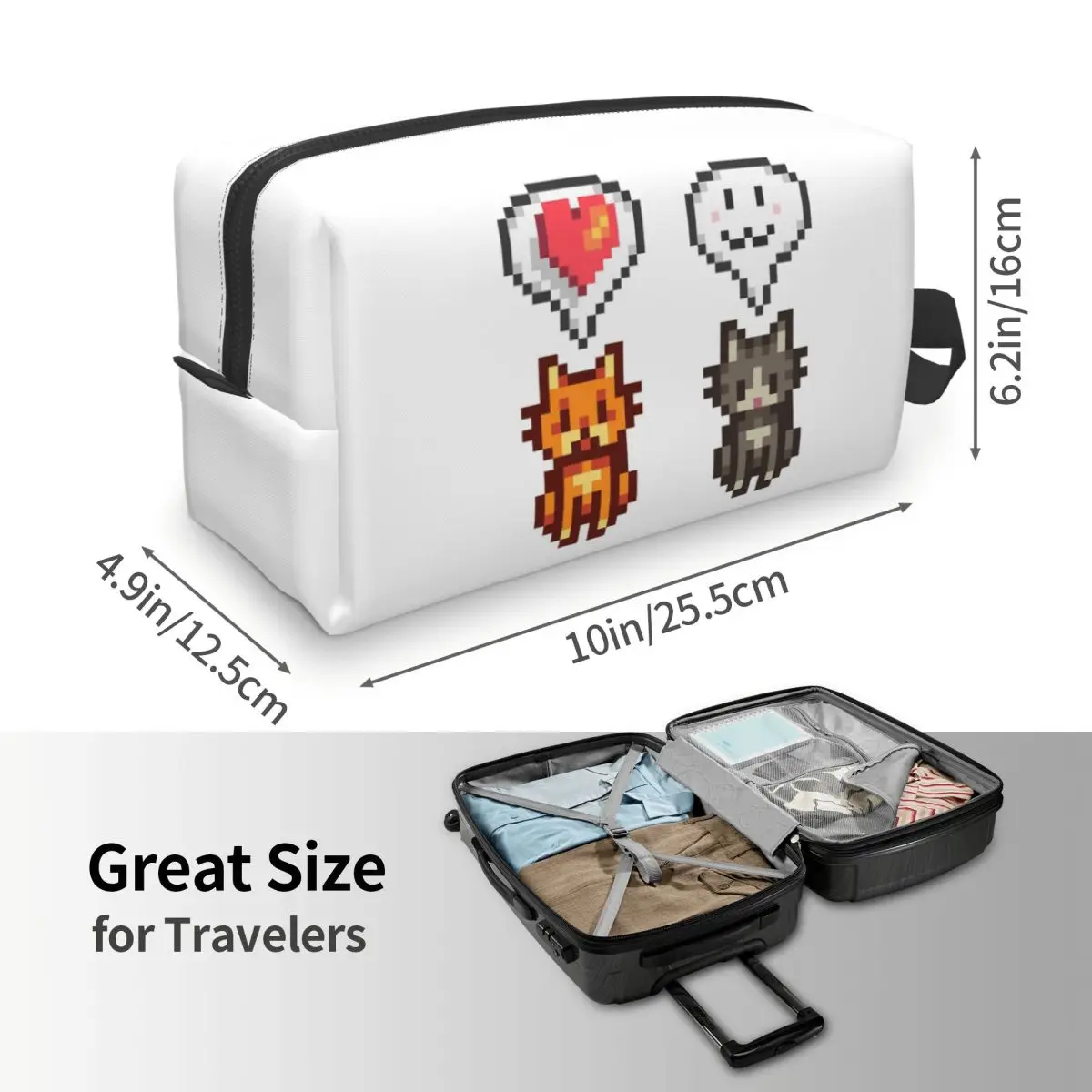 Stardew Valley Video Gamer Makeup Bag Cosmetic Organizer Storage Dopp Kit Toiletry Cosmetic Bag Women Beauty Travel Pencil Case