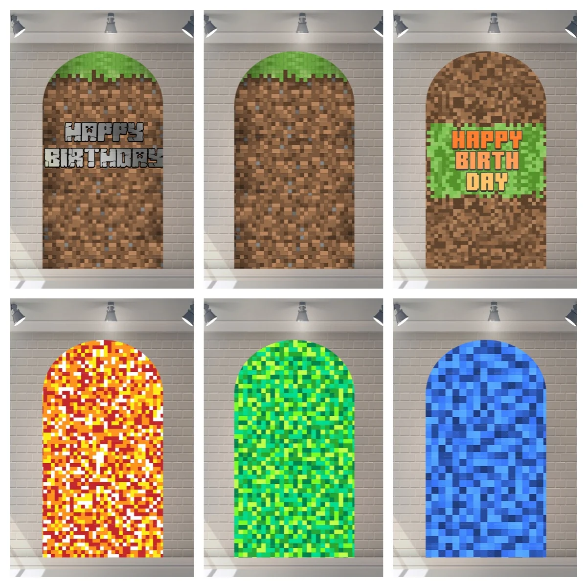 Pixel-Bogen-Hintergrunddekoration für Geburtstagsfeiern, für Erwachsene und Kinder, Videospiel-Mine-Party, individueller Fotohintergrund