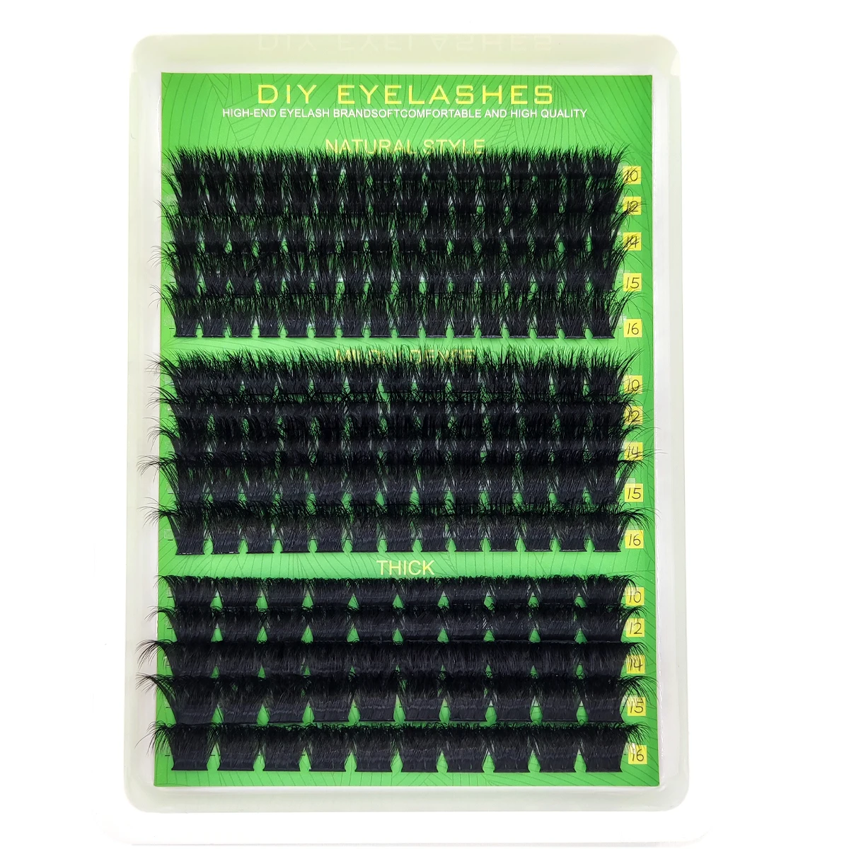 15 Reihen 60D-200D 5D Flauschige Dicke Wimpern-Cluster 10-16mm Mix Wispy Einzelwimpern-Extensions Cluster DIY Make-up Künstliche Wimpern – Detail 1