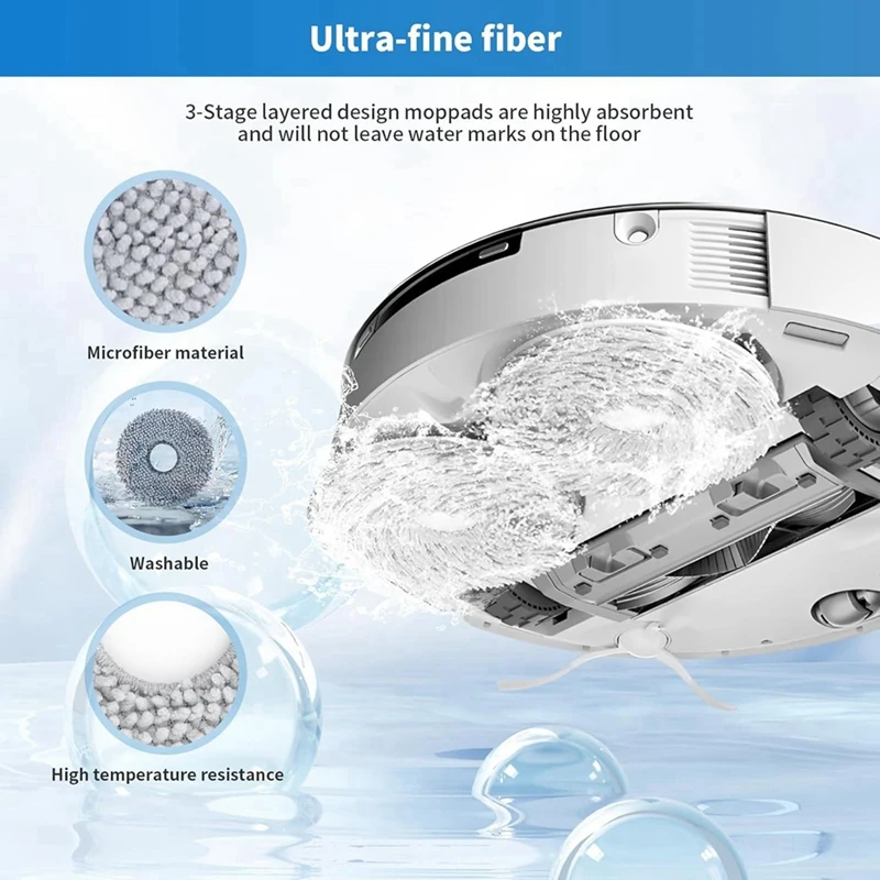 YCOC-pour ECOVACS T20 Omni/Max/Pro série accessoires brosse latérale principale filtre HEPA pièces de rechange en tissu de vadrouille