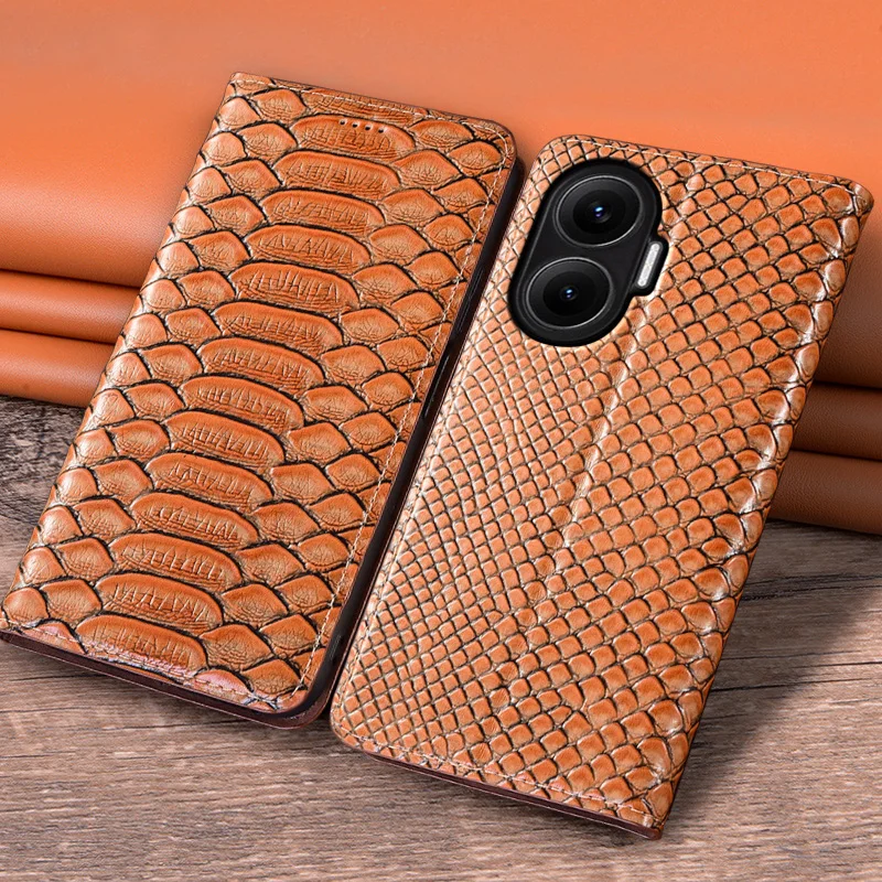 

For XIAOMI Redmi Turbo 4 Turbo4 Pro 5G Flip Case Python Pattern Magnetic Cover Luxury Cowhide Genuine Leather Wallet Cases