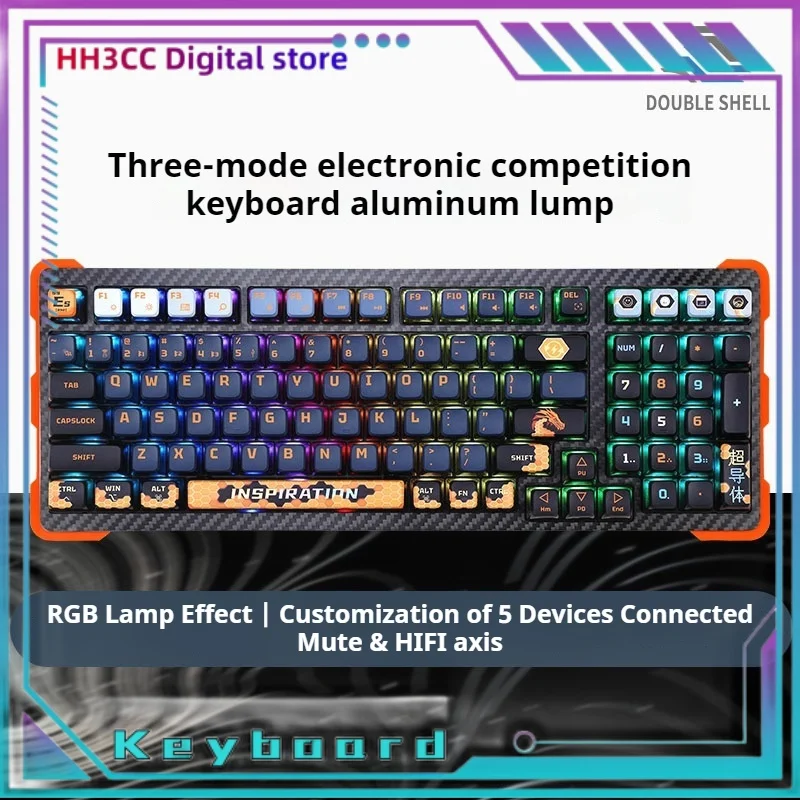 Ds96x Esports Aluminum Tuotuo Silent Mechanical Keyboard Kaihua Silent Axis Three Modes Connection Tablet Laptop Office Games