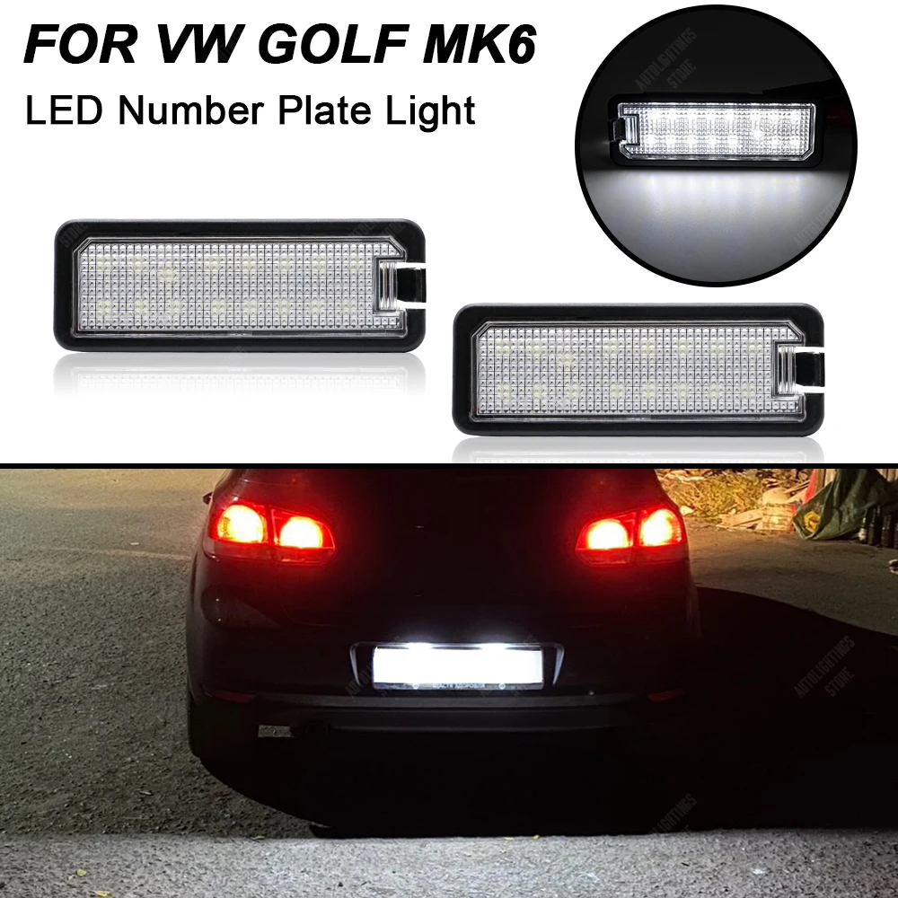 Luz de matrícula LED, Número da lâmpada, VW, GTi, GOLF 4, 5, 6, 7, MK6, MK7, Passat, CC, B6, B7, Polo, Scirocco, Besouro, sede, Ibiza, 2 peças