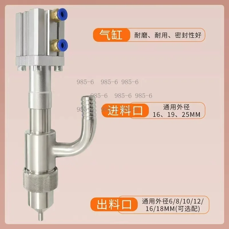 Elbow Type Pneumatic Anti-Drip Filling Head, 304 Stainless Steel for Liquid and Paste Filling Machine