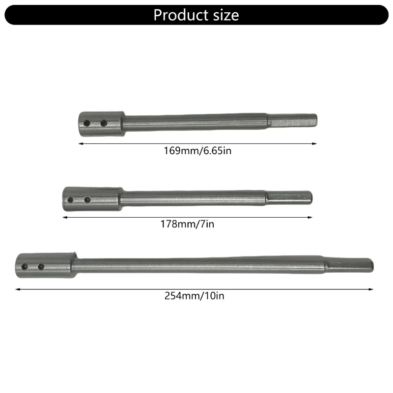 Extensão broca aço inoxidável, extensão mandril broca para torno adequada para brocas 3/8 polegadas,