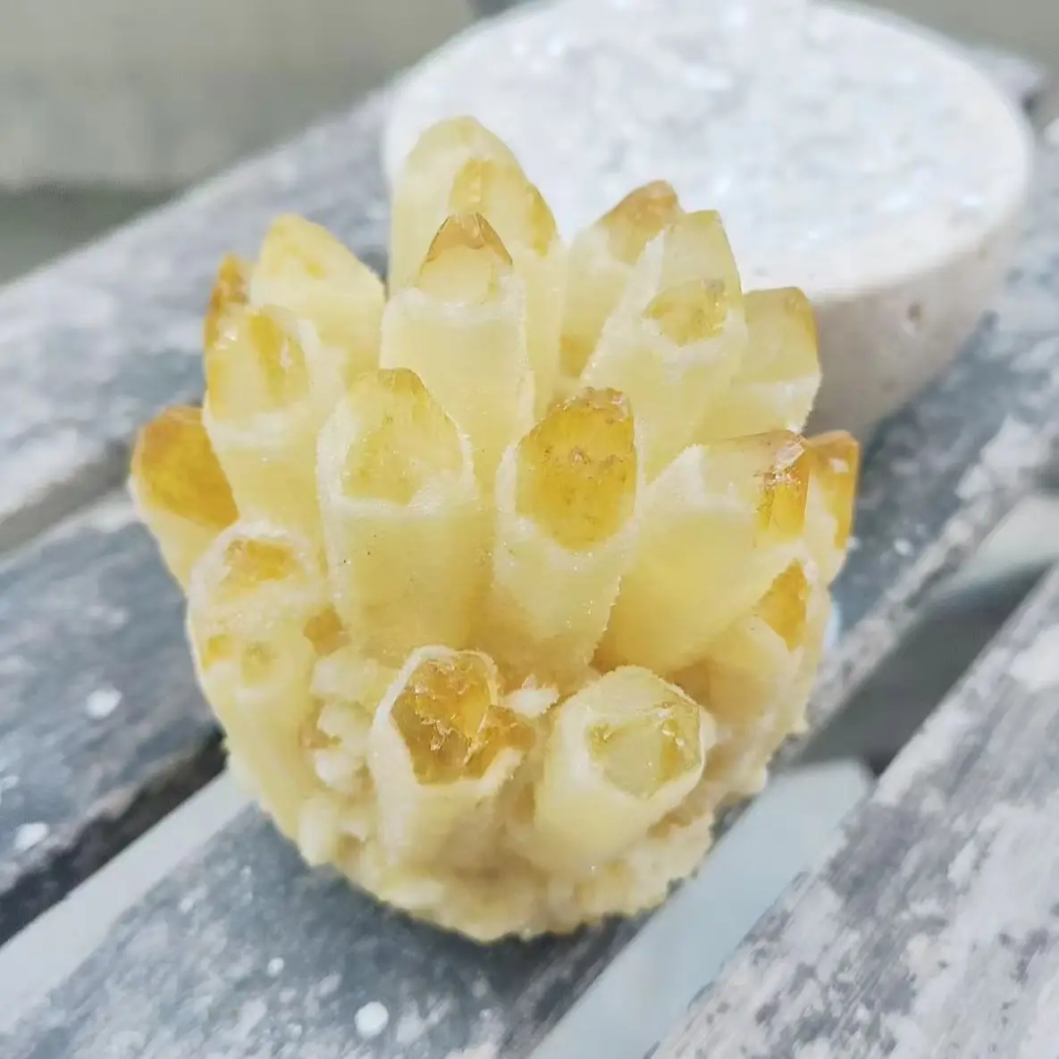 500g Yellow Crystal Cluster Desktop Decoration Home Decor Birthday Gift for Friends Holiday Gift