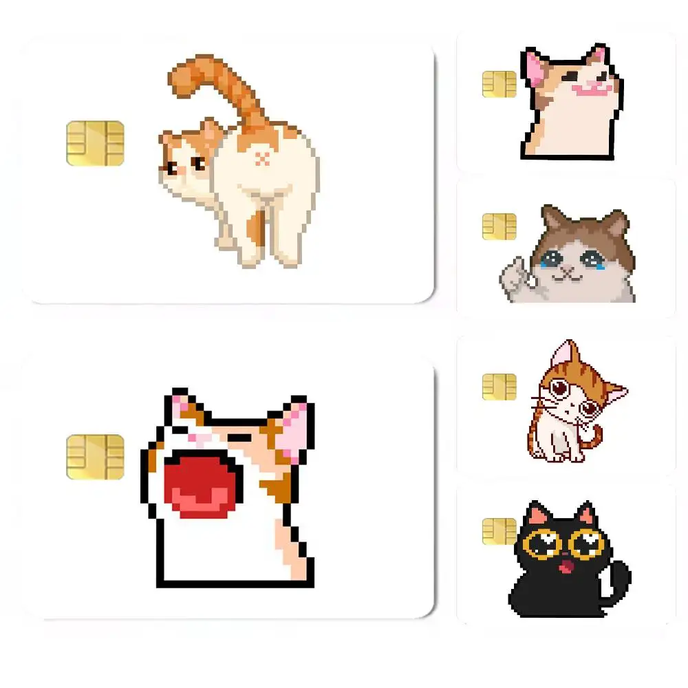 Pixel Kitteh-h High Definition Matte PVC Film Tape | For Credit Card, Debit Card Stickers & Gift Decoration