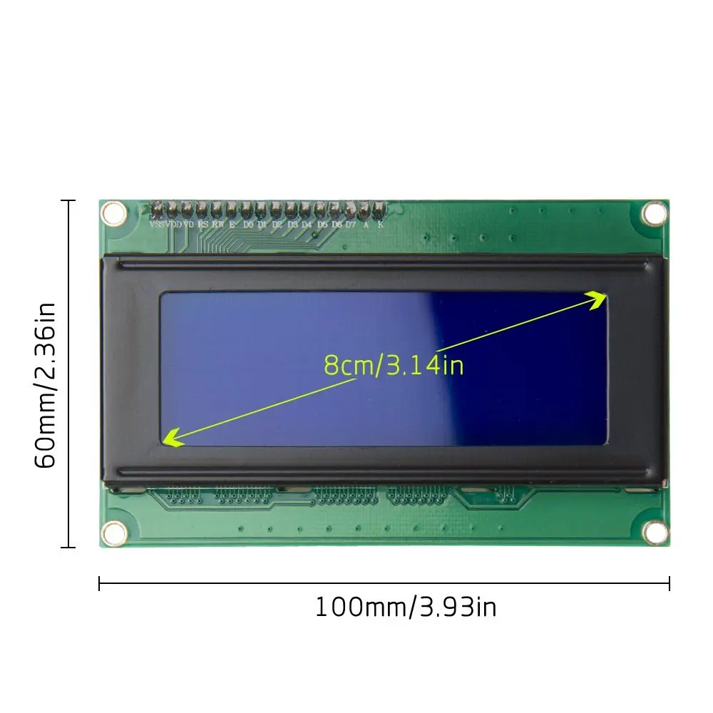 IIC/I2C 2004 LCD2004 LCD Module Blue Screen Provides Library Files.