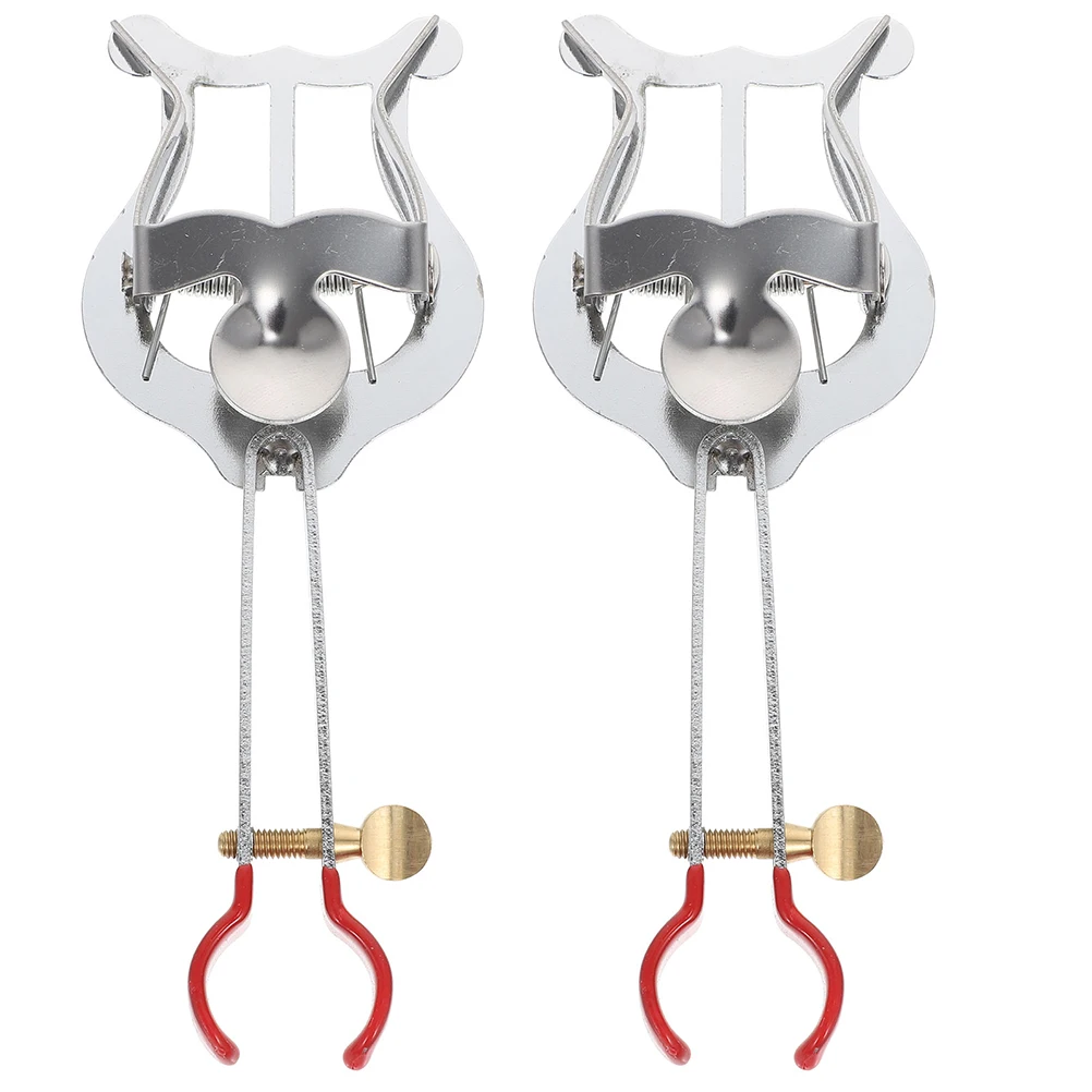 

2 Pcs Lyre for Clarinet Trumpet Marching Clamp Accessories Band Holder Clamp-on