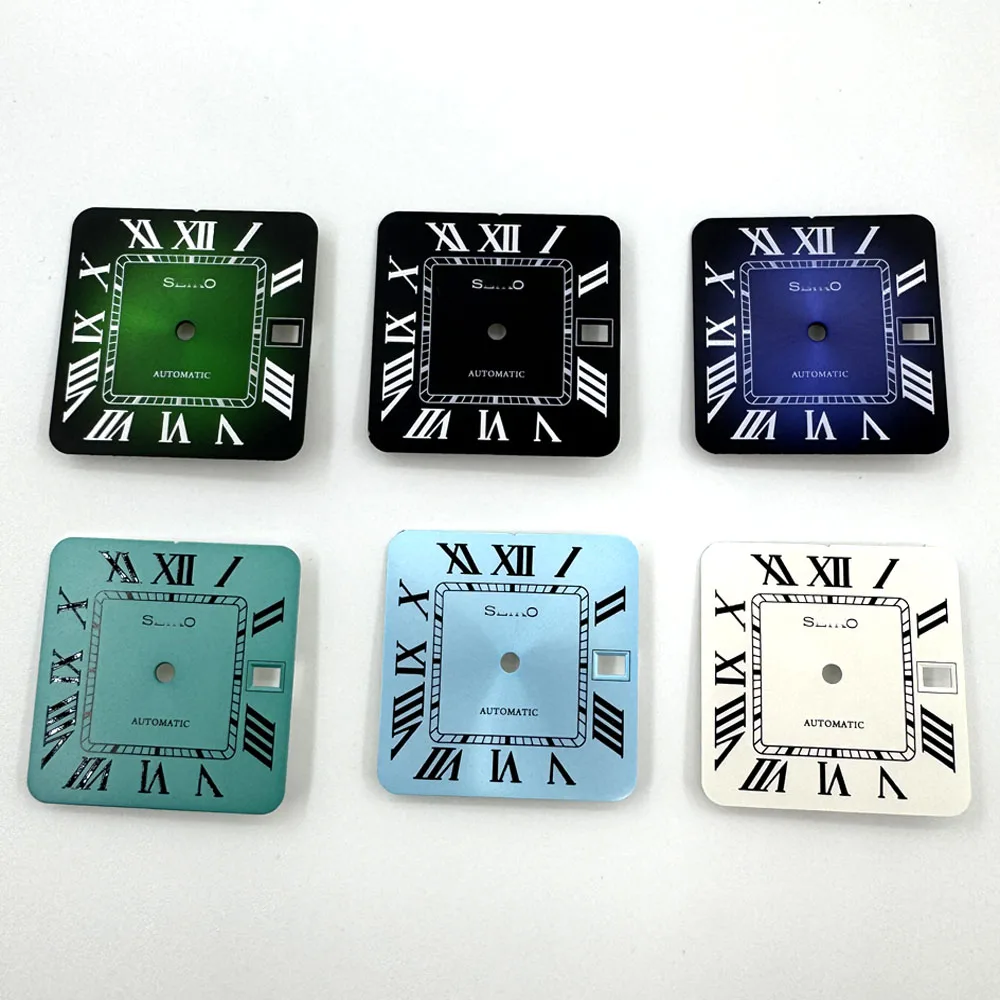 

26.9mm S Logo Folding Buckle Square Case Roman Numeral Dial For NH35/NH36 Japanese Movement Watch Accessories