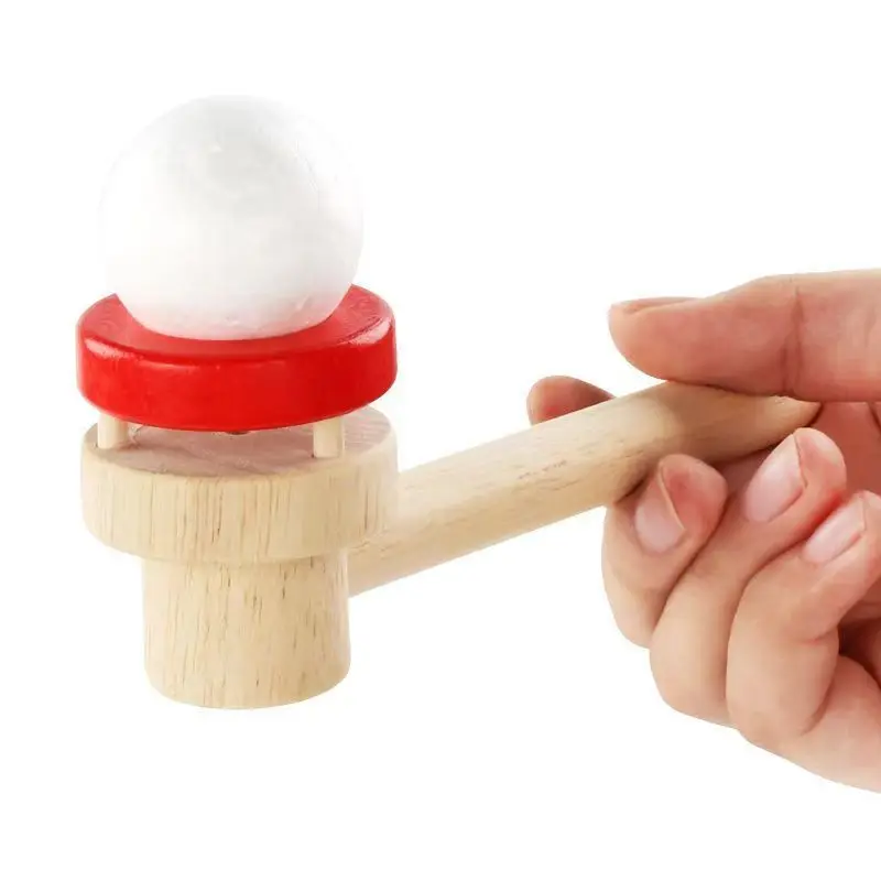 Classic Wooden Game Floating Ball Blow Pipe & Balls Blowing Toys Stress Reliever Gifts for Adults Teens Boys Girls Party Favors
