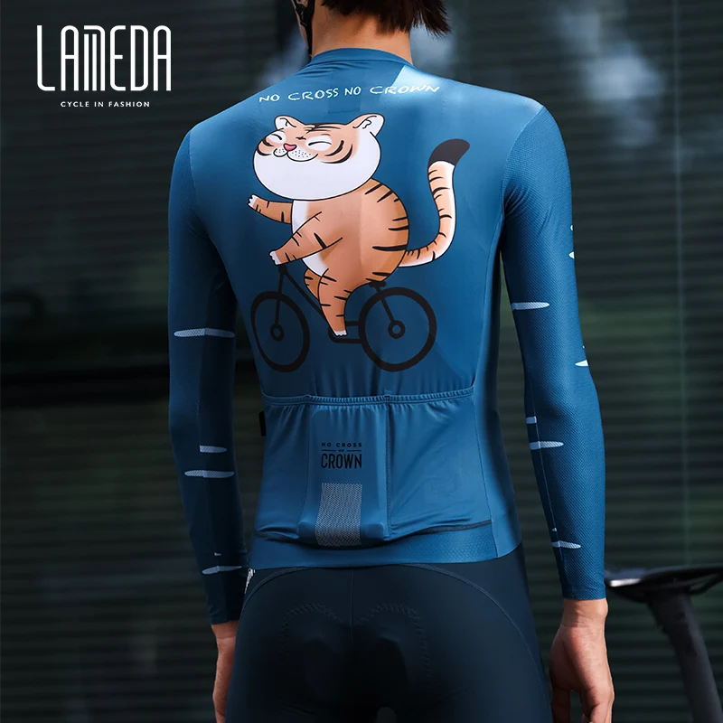 LAMEDA New Cycling Jersey Spring Summer Autumn Men's Long Sleeves Clothes High Elasticity MTB Road Bike Top Bicycle Sweatshirt