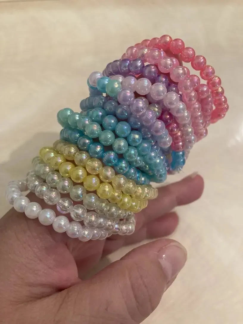 10/100Pcs Colorful Beaded Bracelets for Children Birthday Party Favors Goodie Pinata Filler Baby Shower Wedding Guest Treat Gift photo review