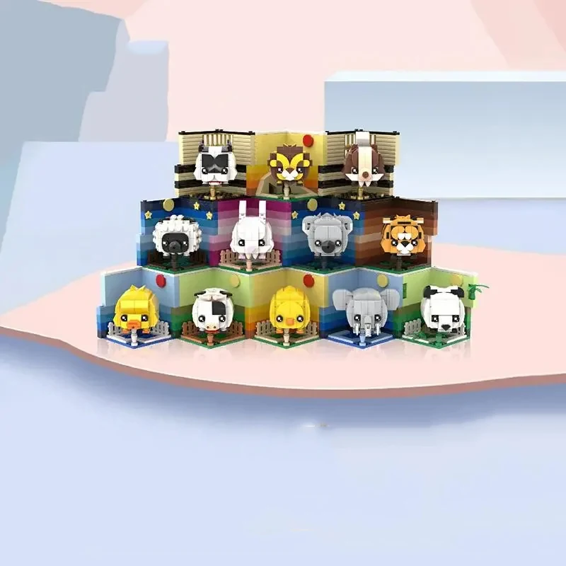 لبنات بناء الحيوانات الإبداعية للأطفال ، باندا لطيف ، كوالا ، النمر ، الأرنب ، الدجاج ، الطوب النموذجي ، لعبة تصنعها بنفسك ، هدية عيد ميلاد