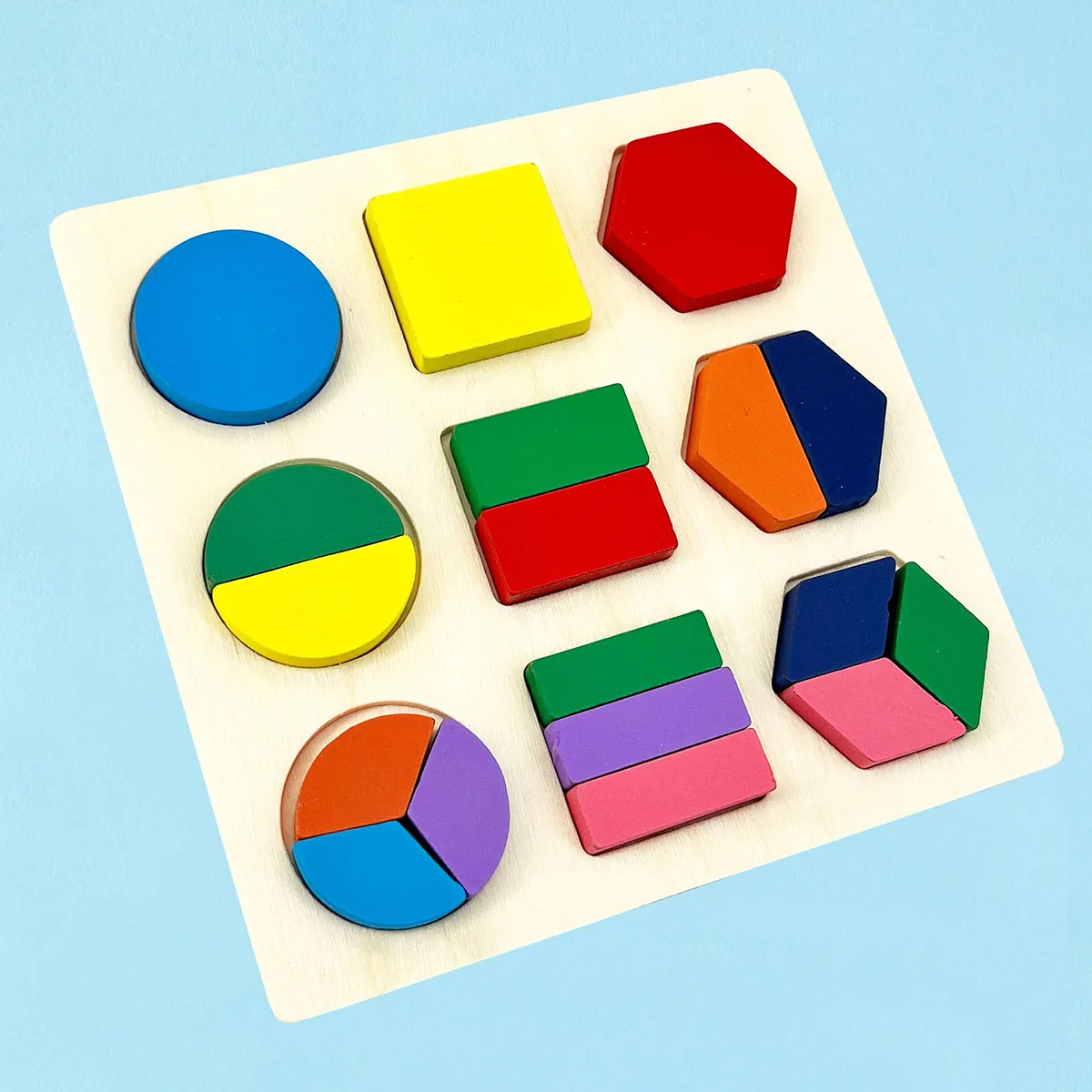 1 pz 14.6 cm/5.75in Puzzle 3D In Legno Puzzle Giochi Montessori Per Bambini Forme Geometriche Colore Apprendimento Giocattoli Educativi per I Bambini