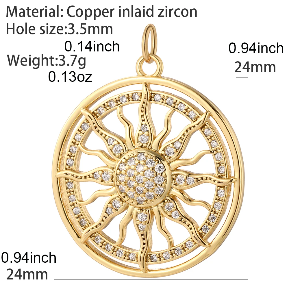 Golden Cute Sun Pendant Jewelry Production Supplies Bohemian Charm Diy Necklace Earrings Necklace Keychain Resin Charm charms