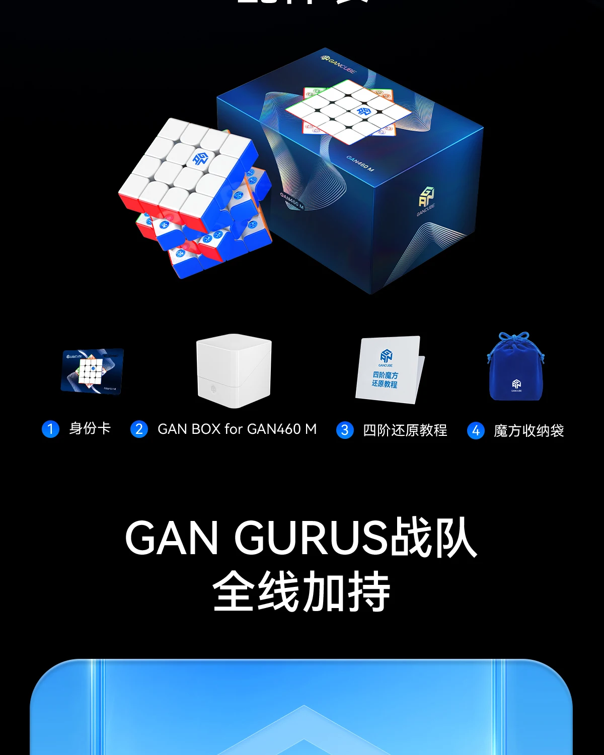 Nuovo GAN 460M V2 UV 4x4 Cubo Magnetico GAN 4x4 M V1 Cubo di Velocità Magica Senza Adesivo Professionale Agitarsi Giocattoli Cubo Magico Puzzle