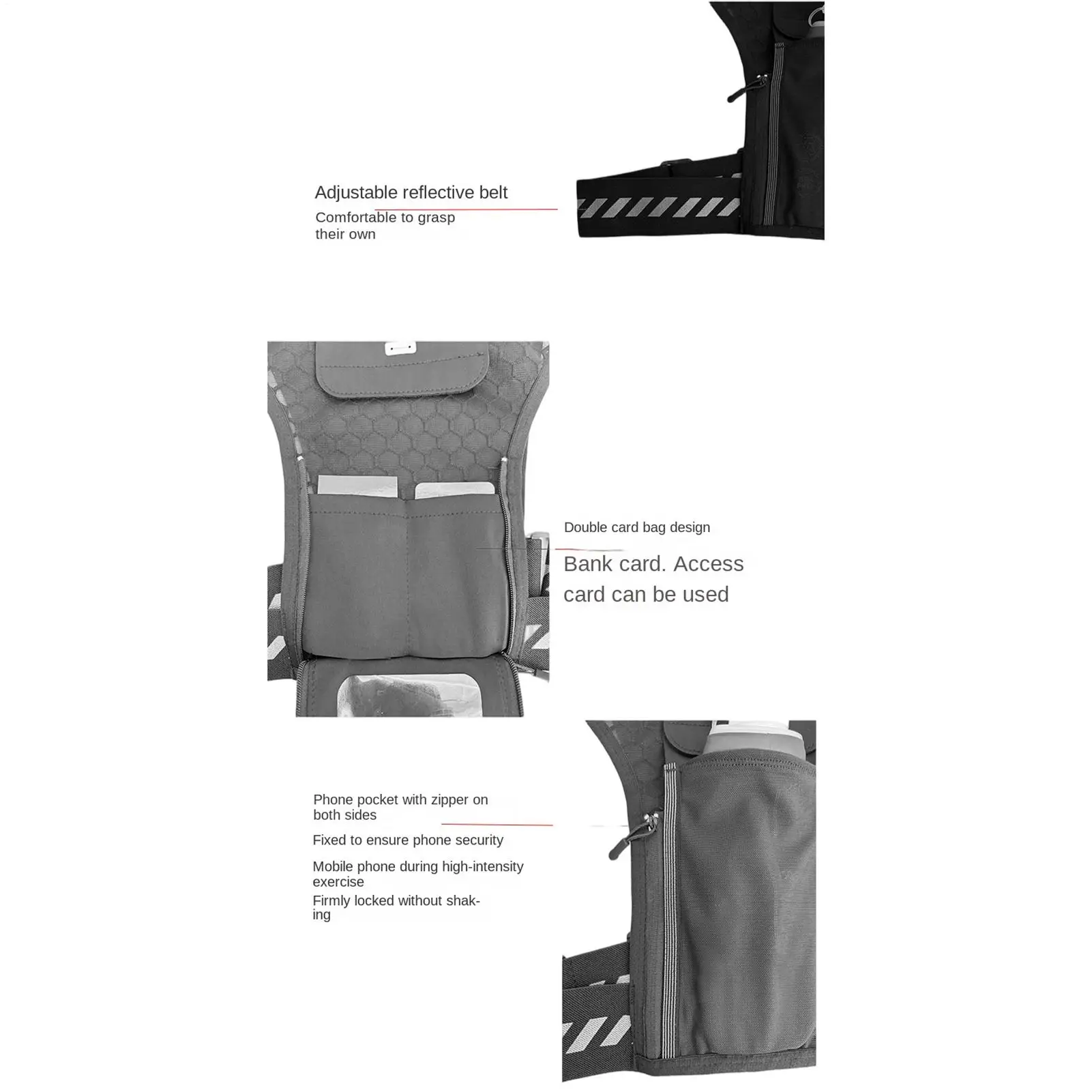 Running Vest Water-Resistant Breathablewith reflective strip Ultra light running vest for outdoor cycling night running hiking