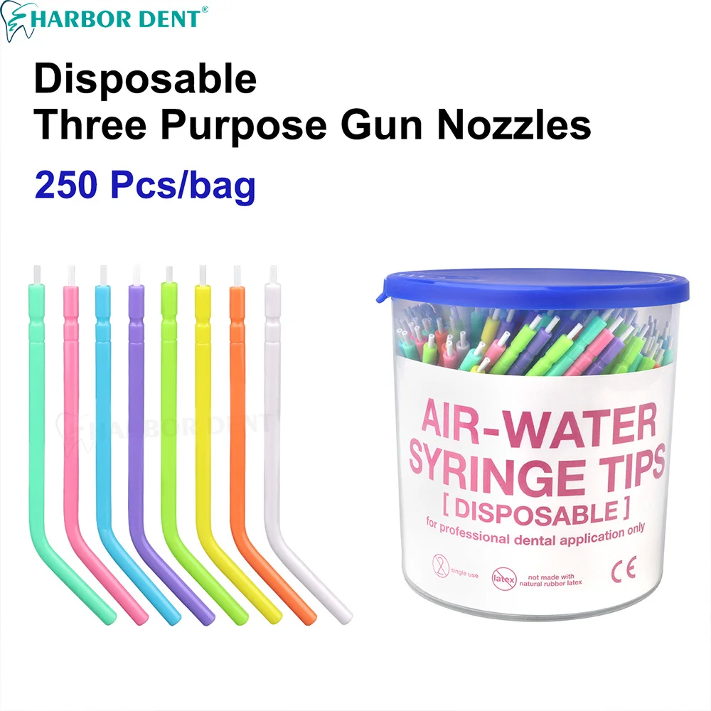 

250 Pcs/Bag Dental Three Purpose Gun Nozzles Disposable 3-Way Triple Teeth Whitening Tool Dentistry Teeth Whitening Instrument