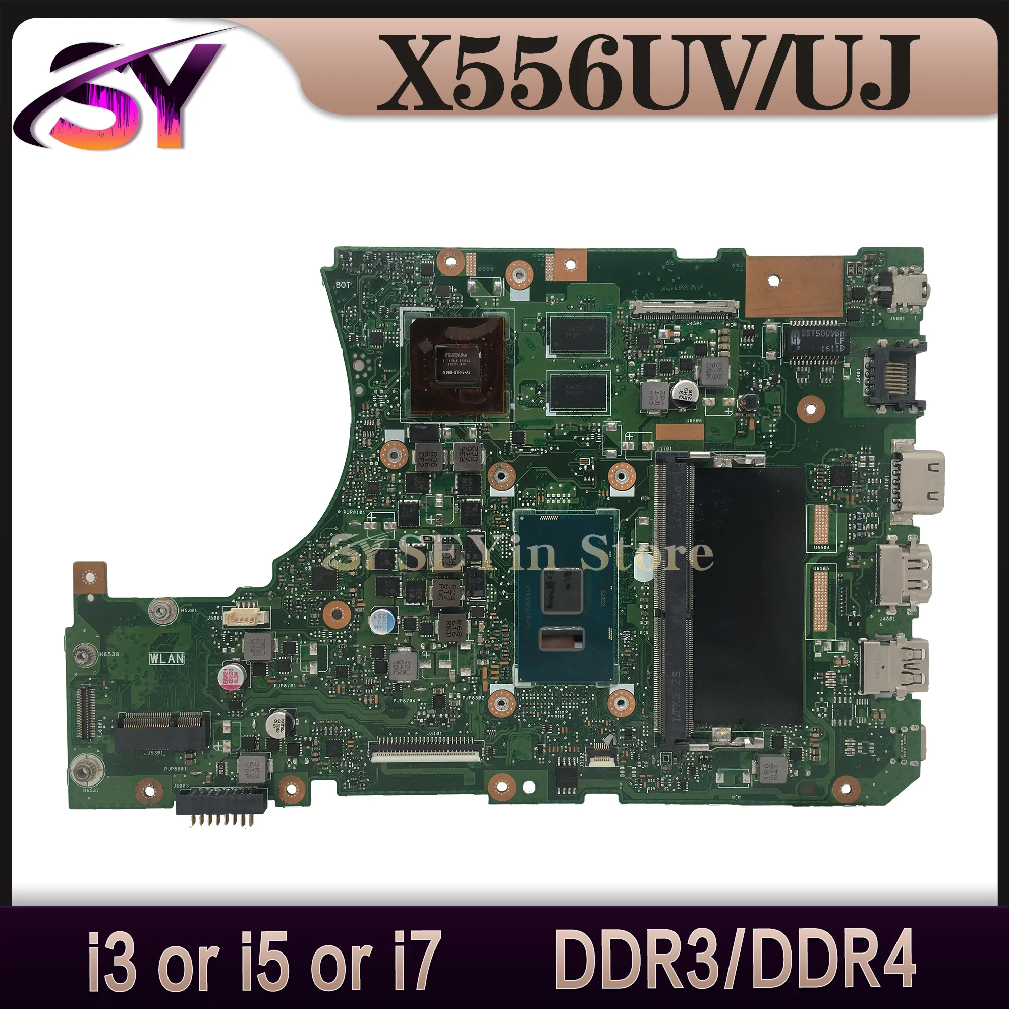 

X556UV Mainboard For ASUS A556U X556UQ X556URK X556UJ X556UQK X556UF X556U Laptop Motherboard I3 I5 I7 GT930M GT940M 930MX 940MX