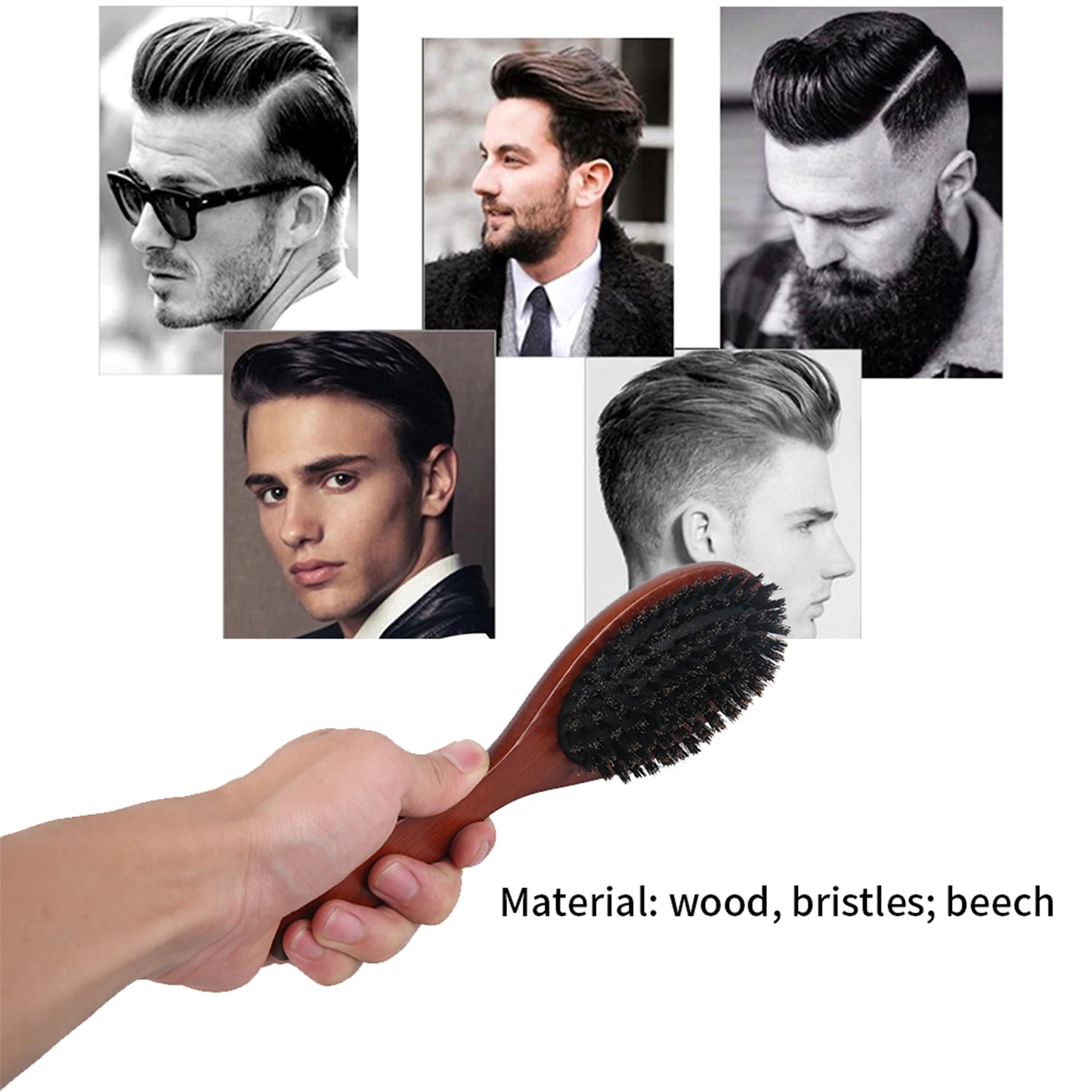 1/2/3Pcs Natural Boar Bristle Hair Brush Women Combs Professional Salon Teasing Back Hair Brushes Wooden Paddle Hairbrush
