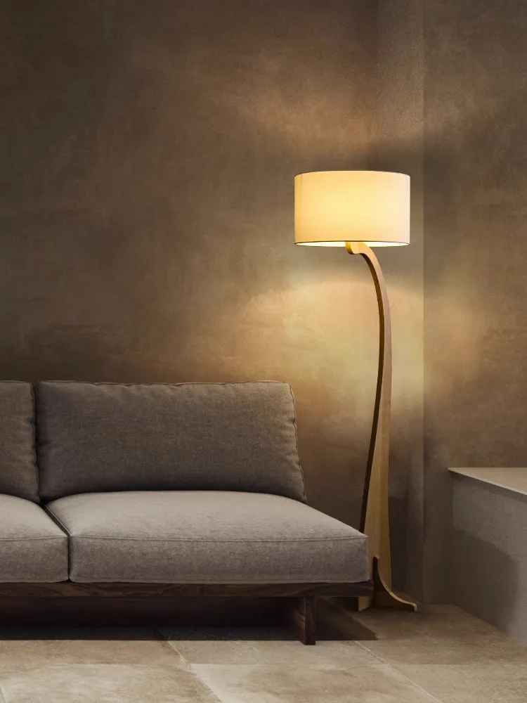 Nowoczesna nowa konstrukcja drewniana lampa podłogowa dekoracja domu Led lampki nocne Sofa do salonu stojące lampa do sypialni