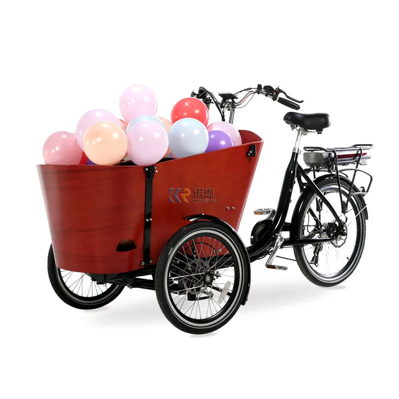 Home Use Cargo Bike for Carry Children 3-4 Seats Electric Bicycle CyclingTricycle for Family Carrying Kids Pets Shopping Car